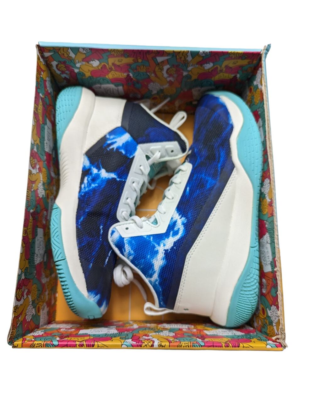 NEW MOOLAH KICKS SIZE 5.5 WOMEN'S PHANTOM 1 BASKETBALL SHOES WHITE BLUE